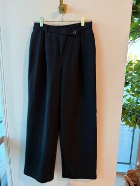 OGL Ongoing Gratitude Love Black Wide Leg Trousers Pants Size S NWT